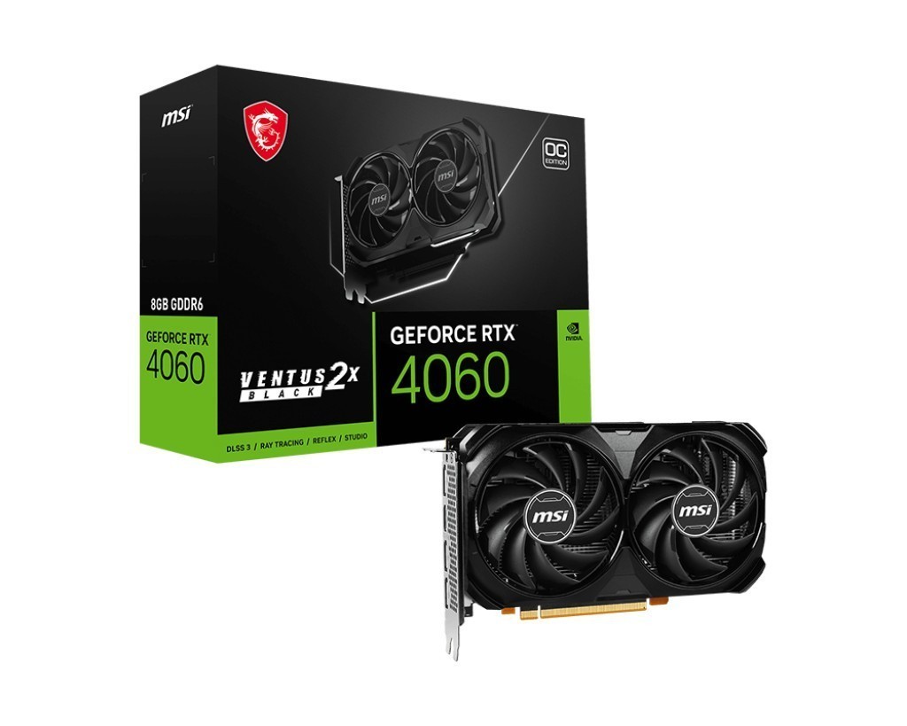 MSI GeForce RTX 4060 VENTUS 2X BLACK 8G OC Graphics Card